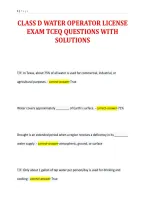 Class D Water Operator License&NewLine;Exam Tceq Questions With&NewLine;Solutions