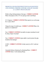 Rhode Island Master Pipefitter Exam Questions &NewLine;And Answers &lpar;Verified Answers Already Graded &NewLine;A&plus;&rpar; Latest Update 2026-2027