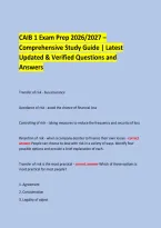 CAIB 1 Exam Prep 2026&sol;2027 &ndash; Comprehensive Study Guide &vert; Latest &NewLine;Updated & Verified Questions and Answers &NewLine;