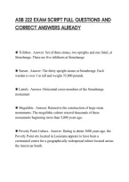 Asb 222 Exam Script Full Questions And Correct Answers Already Passed