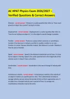 AC HPAT Physics Exam 2026&sol;2027 &ndash; Verified Questions & Correct Answers &NewLine; &NewLine;
