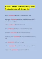 AC HPAT Physics Exam Prep 2026&sol;2027 &ndash; Practice Questions & Answer Key 