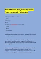 &NewLine;Apex-ANS Exam 2026&sol;2027 &ndash; Questions&comma; Correct Answers & Explanations &NewLine; &NewLine;