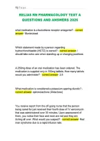 Relias Rn Pharmacology Test A &NewLine;Questions And Answers 2026 