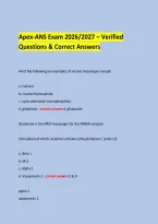  &NewLine;Apex-ANS Exam 2026&sol;2027 &ndash; Verified Questions & Correct Answers &NewLine; &NewLine; &NewLine;