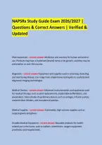 &NewLine;NAPSRx Study Guide Exam 2026&sol;2027 &vert; &NewLine;Questions & Correct Answers &vert; Verified & Updated &NewLine; &NewLine;