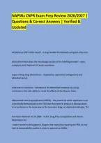 NAPSRx CNPR Exam Prep Review 2026&sol;2027 &vert; &NewLine;Questions & Correct Answers &vert; Verified & Updated &NewLine;