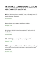 Fin 306 Final Comprehensive Questions&NewLine;And Complete Solutions