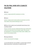 Fin 306 Final Paper With Complete&NewLine;Solutions