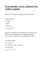 Fin 306 Midterm 7 Actual Questions With&NewLine;Correct Answers
