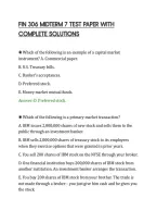 Fin 306 Midterm 7 Test Paper With&NewLine;Complete Solutions&NewLine;