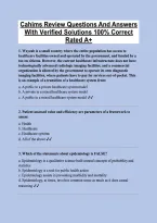 Cahims Review Questions And Answers &NewLine;With Verified Solutions 100&percnt; Correct &NewLine;Rated A&plus;