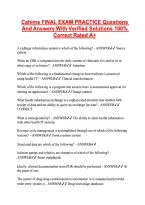 Cahims FINAL EXAM PRACTICE Questions &NewLine;And Answers With Verified Solutions 100&percnt; &NewLine;Correct Rated A&plus;