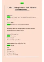 CISEC Exam Questions with Detailed &NewLine;Verified Answers