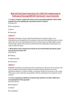 NUR 125 Final Exam Actual Exam V3 &vert; NUR 125 Fundamentals of &NewLine;Professional Nursing &lpar;NUR125 Final Exam&rpar; &vert; Joyce University 