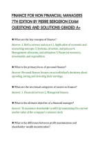 Finance For Non Financial Managers&NewLine;7Th Edition By Pierre Bergeron Exam&NewLine;Questions And Solutions Graded A&plus;