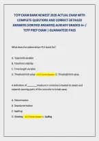 Tcfp Exam Bank Newest 2026 Actual Exam With &NewLine;Complete Questions And Correct Detailed &NewLine;Answers &lpar;Verified Answers&rpar; Already Graded A&plus; &sol; &NewLine;Tcfp Prep Exam &vert; Guaranteed Pass 