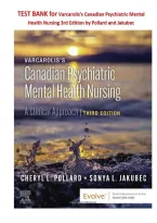 TEST BANK for Varcarolis's Canadian Psychiatric Mental Health Nursing 3rd Edition by Pollard and Jakubec
