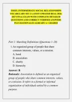 Toefl Intermediate Social Relationships Vocabulary Set 2 Latest Updated Real 2026-2027 Final Exam With Complete Detailed Questions And Correct Verified Answers Plus Rationales Already A&plus; Graded