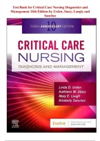 Test Bank for Critical Care Nursing Diagnostics and Management 10th Edition by Urden&comma; Stacy&comma; Lough&comma; and Sanchez