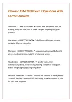 Clemson CSM 2030 Exam 2 Questions With Correct Answers