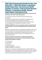 WGU E224 Environmental Health Practice Test 2026&sol;2027 &vert; WGU E224 Global & Population Health Study Guide&comma; Environmental Health Questions & Answers&comma; Environmental Hazards&comma; Pollution&comma; Occupational Health&comma; Disaster Preparedness & Assessment Prep