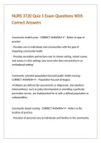 NURS 3720 Quiz 1 Exam Questions With Correct Answers