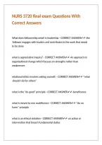 NURS 3720 final exam Questions With Correct Answers