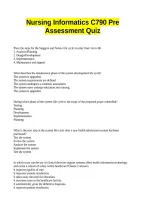 Nursing Informatics C790 Pre Assessment Quiz