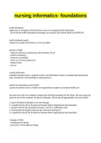 nursing informatics- foundations