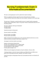 Nursing Fundamentals Exam 3-Informatics Documentation