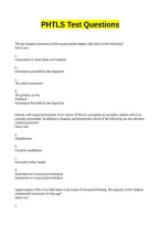 PHTLS Test Questions Answered set