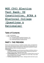 2026&sol;2027 WGU C963 Election Test Bank&colon; US Constitution&comma; ECRA & Electoral College &lpar;Questions & Rationales&rpar;