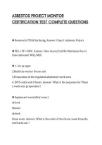 Asbestos Project Monitor Certification Test Complete Questions And Answers &period;Pdf&NewLine;&NewLine;