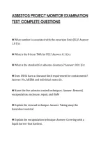 Asbestos Project Monitor Examination Test Complete Questions And Answers &period;Pdf&NewLine;&NewLine;