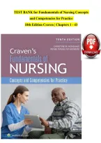 Fundamentals of Nursing&colon; Concepts and Competencies for Practice 10th Edition by Craven &mdash; Chapters 1&ndash;43 Test Bank