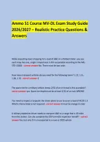 Ammo 51 Course MV-DL Exam Study Guide &NewLine;2026&sol;2027 &ndash; Realistic Practice Questions & Answers &NewLine;