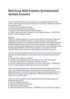 Med-Surg HESI Practice Questions and Detailed Answers&NewLine;&NewLine;