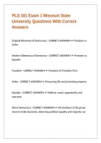 PLS 101 Exam 1 Missouri State University Questions With Correct Answers