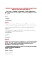 NURS 112 Final Exam Actual Exam V1 &vert; NURS 112 Nursing Essentials &NewLine;&lpar;NURS112 Final Exam&rpar; &vert; Joyce University