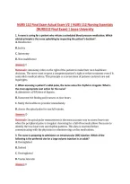 NURS 112 Final Exam Actual Exam V2 &vert; NURS 112 Nursing Essentials &NewLine;&lpar;NURS112 Final Exam&rpar; &vert; Joyce University 