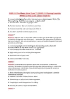 NURS 112 Final Exam Actual Exam V3 &vert; NURS 112 Nursing Essentials &NewLine;&lpar;NURS112 Final Exam&rpar; &vert; Joyce University