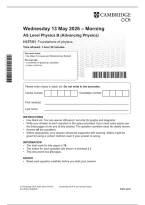 2026 As-Level Ocr Physics B  - Foundations Of Physics