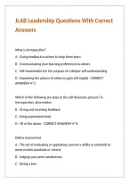JLAB Leadership Questions With Correct Answers