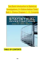 Test Bank Introduction to Statistical Investigations&comma; 2nd Edition Nathan Tintle&semi; Beth L&period; Chance Chapters 1 - 11&comma; Complete
