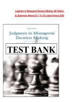 Judgment In Managerial Decision Making&comma; 8th Edition by Bazerman&comma; Moore &lpar;Ch 1 To 12&rpar; Latest Version 2026