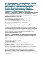 ATI RN Leadership & Community Health Practice Test 2026&sol;2027 &vert; ATI Leadership & Management and Community Health Nursing Study Guide&comma; Practice Questions & Answers&comma; Delegation&comma; Prioritization&comma; Health Promotion&comma; Community Assessment & Comprehensive Exam Prep