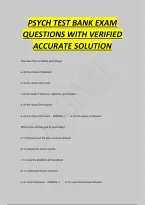 Psych Test Bank Exam&NewLine;Questions With Verified&NewLine;Accurate Solution