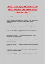 PSYCH Exam 1 &lpar;Test Bank Version&rpar;&NewLine;With Questions And Well Verified&NewLine;Answers&excl;&excl;&excl; 2026