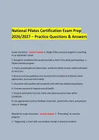  &NewLine;National Pilates Certification Exam Prep &NewLine;2026&sol;2027 &ndash; Practice Questions & Answers &NewLine; &NewLine; &NewLine;
